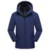 Jaqueta de Outdoor para Homens e Mulheres, Outono, Três em Um, Conjunto Destacável de Duas Peças, à Prova de Vento, Impermeável, Quente, Proteção contra Frio, Roupa de Montanhismo