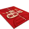 Alfombra de Piso de Terciopelo de Cristal Roja para Año Nuevo para Puerta de Entrada, Resistente a Manchas y Lavable, Adecuada para Vestíbulo y Área de Cambio de Zapatos