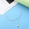 Collar con colgante de perlas de doble capa de Corea del Sur Ins Super Fairy Niche, gargantilla sencilla y elegante para mujer, cadena de clavícula de moda