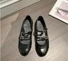 Novos Sapatos Femininos Estilo Primavera Bico Redondo Retro Estilo Francês Planos Baixos Mary Jane, Sapatos Femininos de Couro Genuíno Salto Baixo