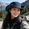 Sombreros de Moda Estilo Coreano para Primavera y Otoño para Mujer, Sombreros de Senderismo de Mezclilla, Sombreros de Pescador Versátiles, Sombreros de Protección Solar, Sombreros de Sol para Acampar al Aire Libre, Modernos