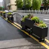 Juego de jardineras metálicas para exteriores, macetas para exteriores al por mayor, vallas divisorias, jardineras para calles comerciales, macetas grandes para paisajismo