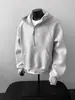 Sudadera Desestructurada Gris Pesada de Exportación Transfronteriza para Hombre Otoño Sudadera con Capucha Retro Americana de Gama Alta Chaqueta con Empalmes