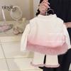 Ningli Ropa Nueva China para Niños Cheongsam de Lana Degradado para Niña Otoño e Invierno Nuevo Chaleco de Lana para Niños Pequeños y Medianos para Mujer