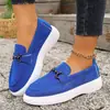 Comercio Electrónico Transfronterizo Tallas Grandes Primavera/Otoño 2026 Nuevos Mocasines de Suela Gruesa Estilo Europeo/Americano Moda Zapatos Slip-on Casuales para Mujer