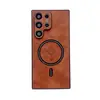 Adecuado para Samsung S26Ultra Funda Magnética para Teléfono S24Plus Piel de Cordero S23 Todo Incluido S22U Funda Protectora S25+