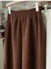 Comodidad de Sensación Nude, Modal de Aire Lavado a la Arena, Suave y con Caída, Corte Holgado, Pantalones Casuales Curvos Adelgazantes para Mujer, Primavera H031016