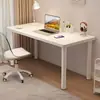 Mesa de computador para quarto, mesa simples para casa, mesa de estudo para estudante, venda direta, mesa de escritório retangular com tampo branco