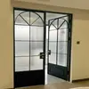 Porta de Correr Nova Retro Estilo Francês para Cozinha, Porta de Correr de Três Folhas para Varanda, Porta de Vidro em Liga de Alumínio para Divisória de Ar Condicionado na Sala de Estar