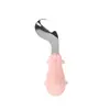 Colher e Garfo de Silicone Talheres de Bebê Colher de Aprendizagem para Comer Bebê Garfo de Aço Inoxidável 304 Colher e Garfo de Silicone para Crianças