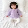 Tops de Terciopelo Oli para Bebé para Otoño e Invierno, Engrosados y Forrados de Felpa, Cárdigans para Recién Nacidos, Ropa Interior Base, Chaquetas Pequeñas para Niños y Niñas