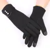 Guantes cálidos de otoño e invierno para mujer, guantes de montar de terciopelo con lazo para mujer, guantes de terciopelo para pantalla táctil de invierno.