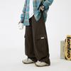 Calça Cargo de Algodão Puro para Meninos, Perna Larga, Novo Estilo 2026, Calça Solta Infantil para Crianças Maiores, Calça Longa, Roupa de Outono