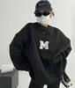 Otoño 2026 Nuevo Estilo Coreano Moda Diseño Holgado Adelgazante Estilo Hong Kong Estampado de Letras Sudadera Cuello Redondo con Forro Polar