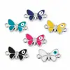 Lote misto K branco de dupla suspensão borboleta gotejamento de óleo multicolorido pulseira de berloque pingente acessórios de colar DIY venda direta do fabricante