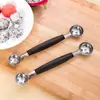 Cuchara para Frutas de Doble Cabeza, Cuchara para Servir Helado y Sandía, Cuchara para Tallar Frutas de Acero Inoxidable, Cuchara para Sacar Bolas, Cuchara para Sandía