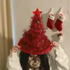 Árbol de Navidad Ins Coreano Gorros de Navidad para Adultos y Niños Decoración Tema Fiesta de Disfraces Accesorios para la Cabeza Accesorios para Fotos