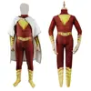 Thunder Shazan cos Capitão Fantástico Macacão Collant Capa cosplay Fantasia de Performance de Halloween