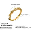 Anel de Pérola com Curva Irregular, Aço Inoxidável Banhado a Ouro 18K, Popular no Exterior, Estilo Suave, Acessório de Mão Elegante
