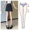 Falda Negra de Lunares para Mujer 2025 Otoño e Invierno Nueva Falda Slim de Cintura Alta Línea A Cubre Caderas Casual Versátil Falda Corta