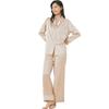 Pijama de mujer de primavera y verano transfronterizo nuevo de alta gama, manga larga de seda helada, cómodo, simple para el hogar, dos piezas al por mayor