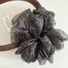 Scrunchie de Lujo Ligero Estilo Coreano con Estampado de Leopardo Oversize, Goma para el Cabello Esponjosa y Estilo Perezoso, Accesorio para el Cabello de Cola de Caballo Baja, Flor para el Cabello