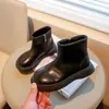 Botines para Niñas 2026 Otoño/Invierno Nuevo Estilo Estilo Británico Antideslizantes Suela Suave Botas Individuales Algodón de Doble Capa con Forro Polar Niños Pequeños Niños