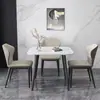 Mesa de Comedor de Piedra Sinterizada Mesa de Comedor Cuadrada de Restaurante de Lujo Ligero Mesa Simple para Hogar Apartamento Pequeño Juego de Mesa y Sillas Mesa de Negociación Informal