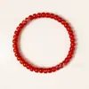 Nuevo Pulsera de Ágata Roja con Cuentas de Ábaco de Círculo Único, Pulsera de Accesorio de Joyería DIY Moderna y Sencilla