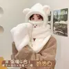 Chapéus de Outono e Inverno para Mulheres, Máscaras de Urso Fofas, Capuzes, Espessos e Quentes, Chapéus de Lã de Inverno, Chapéus Lei Feng Atacado