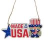 Cross-border New American Independence Day Room Door Hanging Board Decoração de Natal Enfeites Dia Nacional Pingente de Madeira para Casa