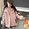 Jaqueta 3 em 1 para Meninas Outono e Inverno 2026 Novo Estilo para Crianças Maiores, Forrada com Fleece, Espessa, à Prova de Vento, Casaco Fashion