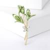 Nueva Moda Simple Retro Planta Goteo Aceite Ramo Pin Diamante Broche de Mujer Artístico Fresco Accesorios de Mujer