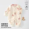 Roupa para bebês e crianças Anyang, macacão estampado em fleece dupla face outono e inverno, roupa para bebês, pijama sem costura