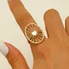 Anillo de acero de titanio con textura suave, estilo retro, de moda transfronteriza francesa, resistente a la decoloración, para niñas, con hardware para el dedo, anillo de cola