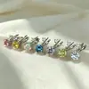 Arete de oreja pequeño tipo bombilla sin perforación, aretes de circonita brillantes, aretes de lujo ligero de alta gama, ear cuff, accesorios para orejas de mujer