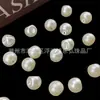 Botão de imitação de pérola com furo parcial em ABS furo reto olho escuro furo lateral botão acessórios de cabelo acessórios diy contas soltas material para miçangas