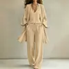 Conjunto casual de tres piezas estilo europeo y americano para mujer en eBay: cárdigan holgado + chaleco interior + pantalones anchos fluidos