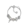 El Más Vendido de Amazon DIY con Cuentas Estilo Europeo y Americano Lujo Ligero Popular Venta Caliente Accesorio Ajustable de Aleación Pulsera con Dijes de Corazón para Mujer