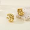 Aretes Transfronterizos de Acero Inoxidable con Rayas de Oruga en Forma de C de Sentido Avanzado Aretes Acero Titanio 18k Temperamento Aretes Simples