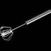 Batedor de Ovos Semi-automático de Aço Inoxidável Mistura Creme Bate Ovos Prensa Manual Liquidificador Ferramenta de Confeitaria