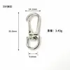 Fivela de Gancho de Mola de Metal Prateado Laminado, Gancho de Lanyard para Identificação de Bagagem em Liga de Zinco, Fivela Elástica de Fita para Animais de Estimação