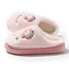 Pantufas de Algodão Fofas de Desenho Animado Hello Kitty para Mulheres, Pantufas Quentes de Inverno para Casa com Solado Grosso Antiderrapante, Pelúcia com Forro de Fleece para Meninas