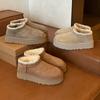 Botas de Nieve Lan Gui con Forro de Lana, Botines de Piel Suave Engrosados, Lana y Piel de Oveja Integrados, Zapatos de Algodón Gruesos con Suela para el Noreste para Mujer, Ropa de Invierno para Exteriores