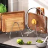 Suporte para tábuas de corte extra-grosso, suporte para tábuas de corte de aço inoxidável de alta qualidade, suporte doméstico para tábuas de corte e picar, suporte para tábuas de corte e facas, suporte para armazenamento de tampas de panela