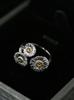 Anillo Bujia Italiano de Plata 925 con Flor de Gardenia Margarita Diamante de Color para Mujer Personalizado Moda Tendencia Anillo para Dedo Índice