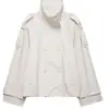 Fabricante de ropa de mujer transfronterizo al por mayor 2026 AliExpress más vendido de moda estilo francés cuello alto casual gabardina de doble botonadura