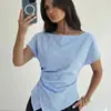 Nuevo top de manga corta con cuello redondo, de alta gama, versátil, moderno y elegante Camiseta