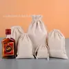 Fábrica más que en stock especificaciones bolsa de lona bolsa de té de arroz lienzo en blanco bolsa de almacenamiento con cordón