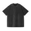 Camiseta básica de manga corta, algodón 100% de peso pesado 180g, color liso para hombre, hombro caído, corte holgado, estilo oversized, unisex